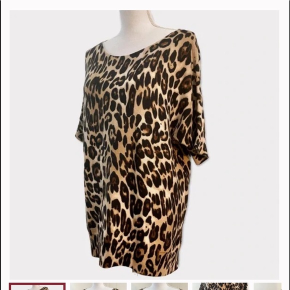 Chico’s Leopard short sleeve sweater - Picture 6 of 7